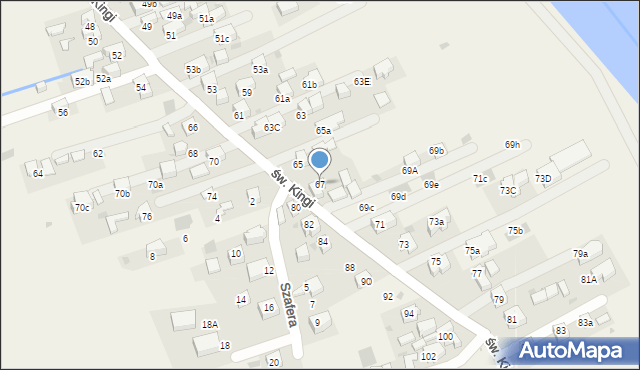 Krościenko nad Dunajcem, św. Kingi, 67, mapa Krościenko nad Dunajcem