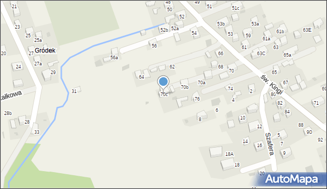 Krościenko nad Dunajcem, św. Kingi, 70c, mapa Krościenko nad Dunajcem