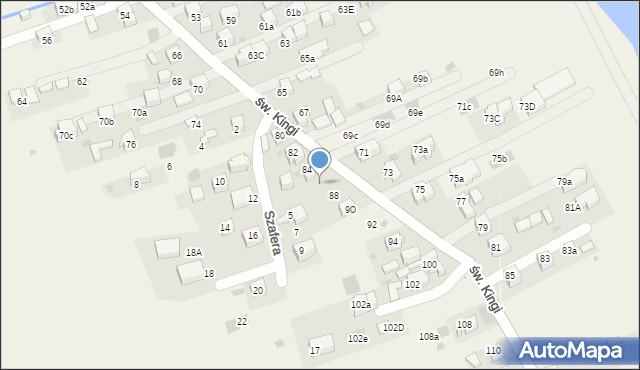 Krościenko nad Dunajcem, św. Kingi, 86, mapa Krościenko nad Dunajcem