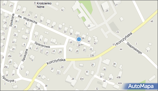 Krosno, św. Wojciecha, 16, mapa Krosna