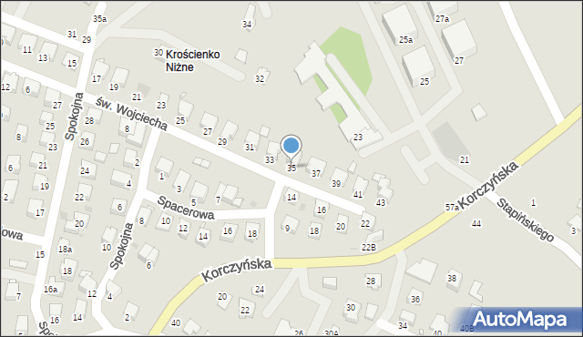 Krosno, św. Wojciecha, 35, mapa Krosna