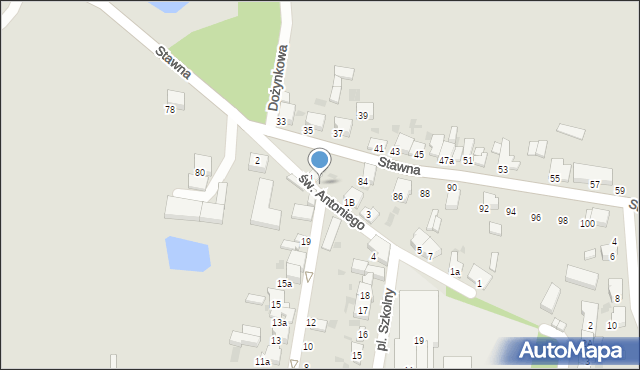 Krotoszyn, św. Antoniego, 1a, mapa Krotoszyna