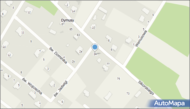 Kruki, św. Jadwigi, 1A, mapa Kruki