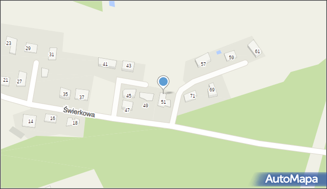 Krupniki, Świerkowa, 53, mapa Krupniki
