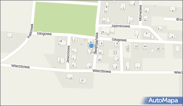 Kruszyn, Świętojańska, 17, mapa Kruszyn