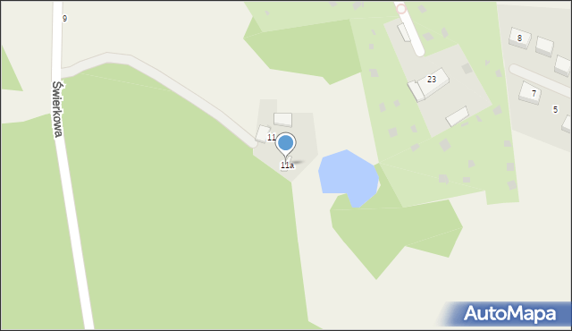 Kruszyn Krajeński, Świerkowa, 11a, mapa Kruszyn Krajeński