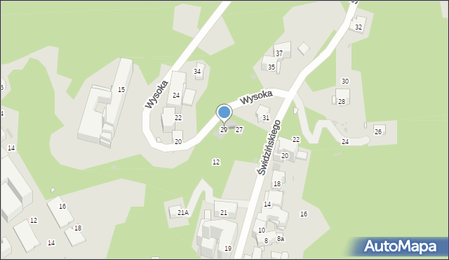 Krynica-Zdrój, Świdzińskiego Henryka, prof., 29, mapa Krynica-Zdrój