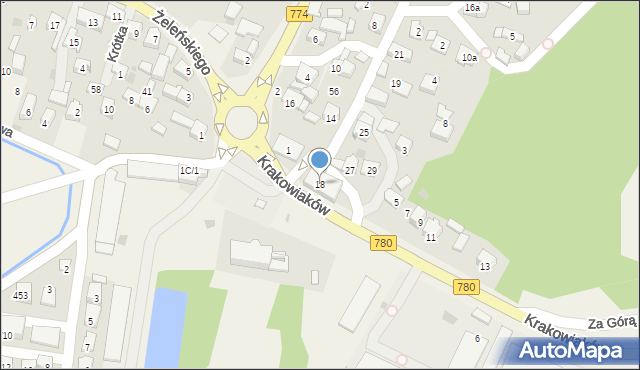 Kryspinów, św. Floriana, 18, mapa Kryspinów