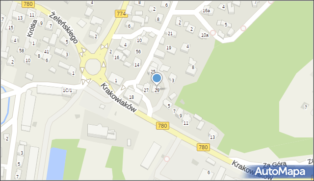 Kryspinów, św. Floriana, 29, mapa Kryspinów