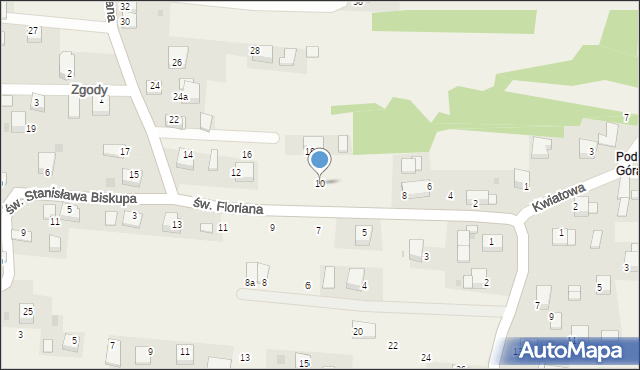 Krzęcin, św. Floriana, 10, mapa Krzęcin