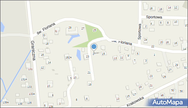 Krzeczów, św. Floriana, 17, mapa Krzeczów