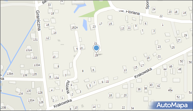 Krzeczów, św. Floriana, 19, mapa Krzeczów