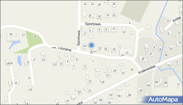 Krzeczów, św. Floriana, 22, mapa Krzeczów