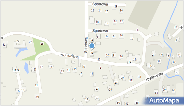 Krzeczów, św. Floriana, 24, mapa Krzeczów