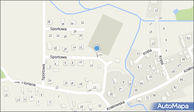 Krzeczów, św. Floriana, 4, mapa Krzeczów