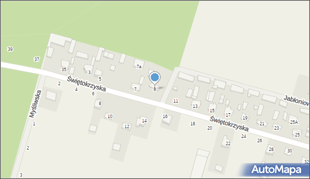 Kuby-Młyny, Świętokrzyska, 9, mapa Kuby-Młyny