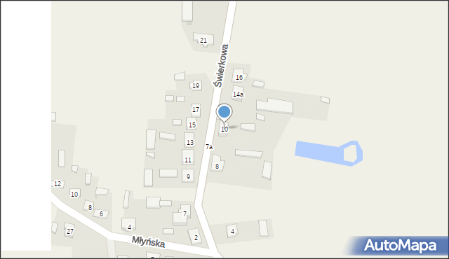 Kuczbork-Osada, Świerkowa, 10, mapa Kuczbork-Osada