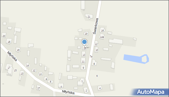 Kuczbork-Osada, Świerkowa, 15, mapa Kuczbork-Osada