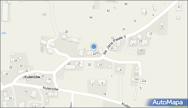 Kulerzów, św. Jana Pawła II, 14, mapa Kulerzów