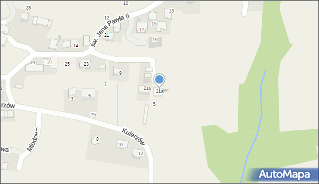 Kulerzów, św. Jana Pawła II, 21a, mapa Kulerzów
