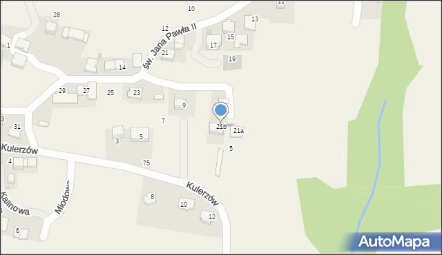 Kulerzów, św. Jana Pawła II, 21b, mapa Kulerzów
