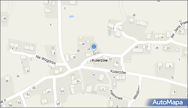 Kulerzów, św. Jana Pawła II, 22, mapa Kulerzów
