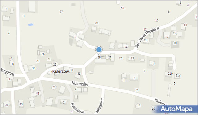 Kulerzów, św. Jana Pawła II, 29, mapa Kulerzów