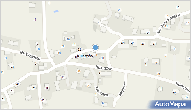 Kulerzów, św. Jana Pawła II, 33, mapa Kulerzów