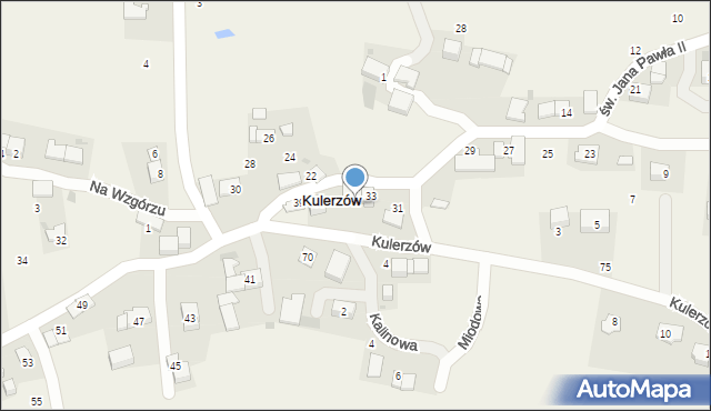 Kulerzów, św. Jana Pawła II, 35, mapa Kulerzów