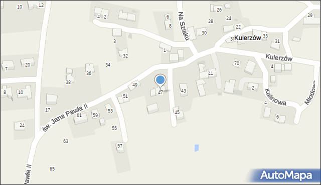 Kulerzów, św. Jana Pawła II, 47, mapa Kulerzów