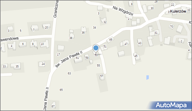 Kulerzów, św. Jana Pawła II, 53, mapa Kulerzów
