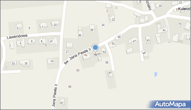 Kulerzów, św. Jana Pawła II, 59, mapa Kulerzów