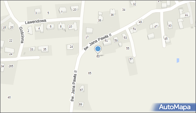 Kulerzów, św. Jana Pawła II, 63, mapa Kulerzów
