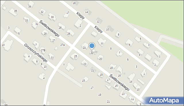 Kutno, Świtkowskiego Jana, ks., 22, mapa Kutno