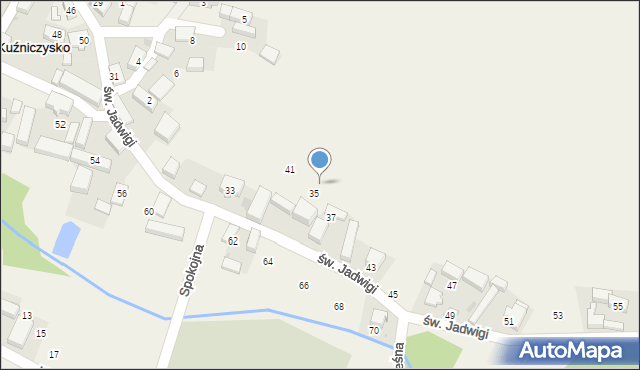 Kuźniczysko, św. Jadwigi, 39, mapa Kuźniczysko