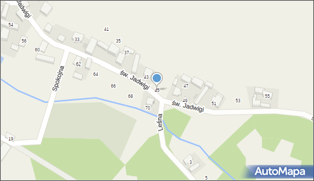 Kuźniczysko, św. Jadwigi, 45, mapa Kuźniczysko