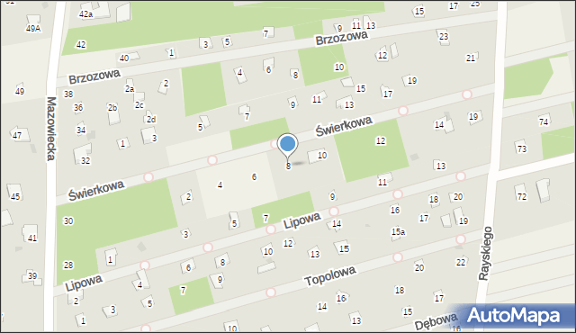 Łacha, Świerkowa, 8, mapa Łacha