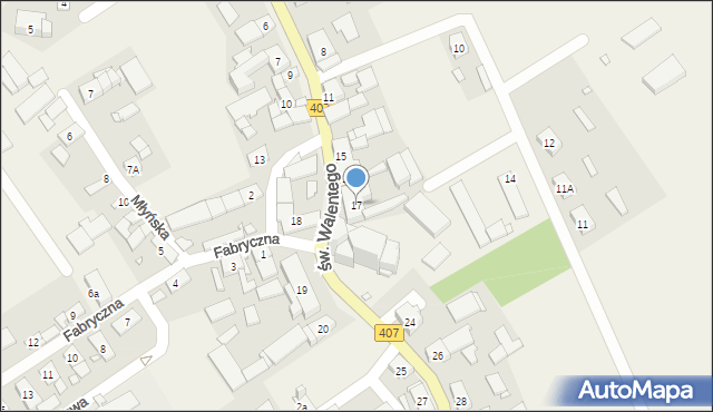 Łącznik, św. Walentego, 17, mapa Łącznik