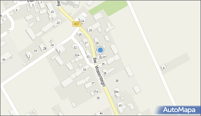 Łącznik, św. Walentego, 31, mapa Łącznik