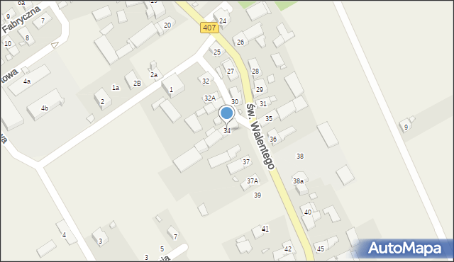 Łącznik, św. Walentego, 34, mapa Łącznik