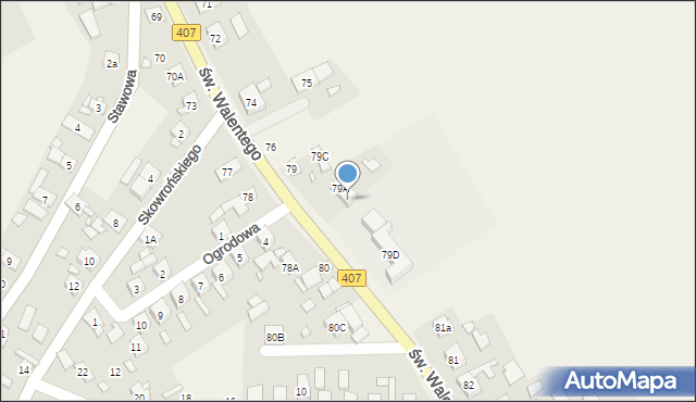 Łącznik, św. Walentego, 79B, mapa Łącznik