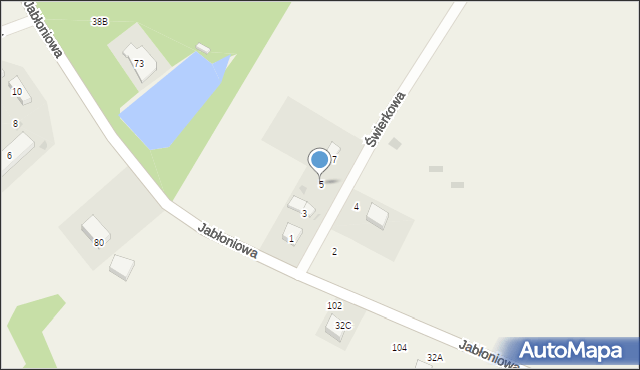 Łapino Kartuskie, Świerkowa, 5, mapa Łapino Kartuskie