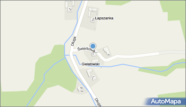 Łapszanka, Świerkowa, 2, mapa Łapszanka