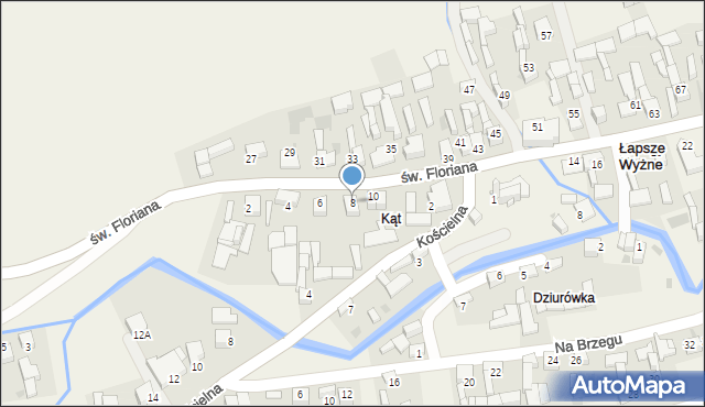 Łapsze Wyżne, św. Floriana, 8, mapa Łapsze Wyżne