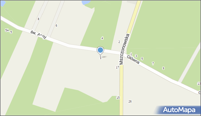 Lasek, św. Anny, 1, mapa Lasek