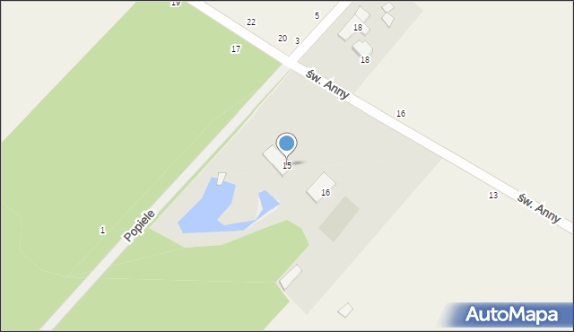 Lasek, św. Anny, 15, mapa Lasek
