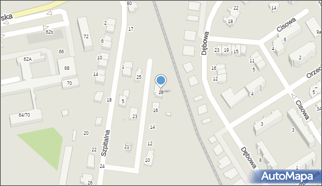 Łask, św. Faustyny, 18, mapa Łask