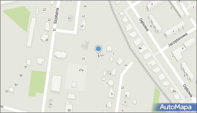 Łask, św. Faustyny, 9, mapa Łask