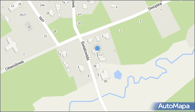 Łask, Światowida, 3, mapa Łask