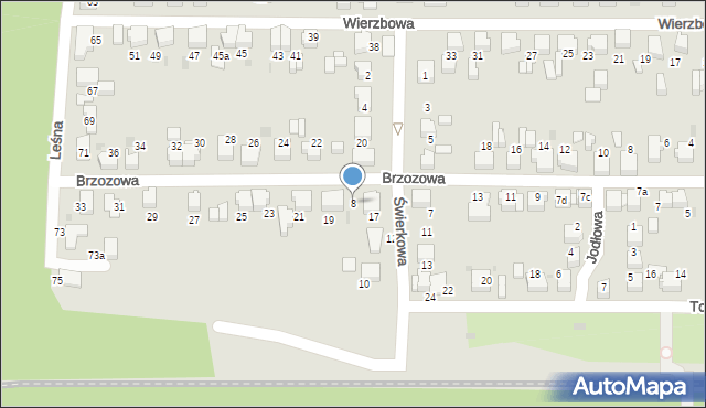 Łaziska Górne, Świerkowa, 8, mapa Łaziska Górne